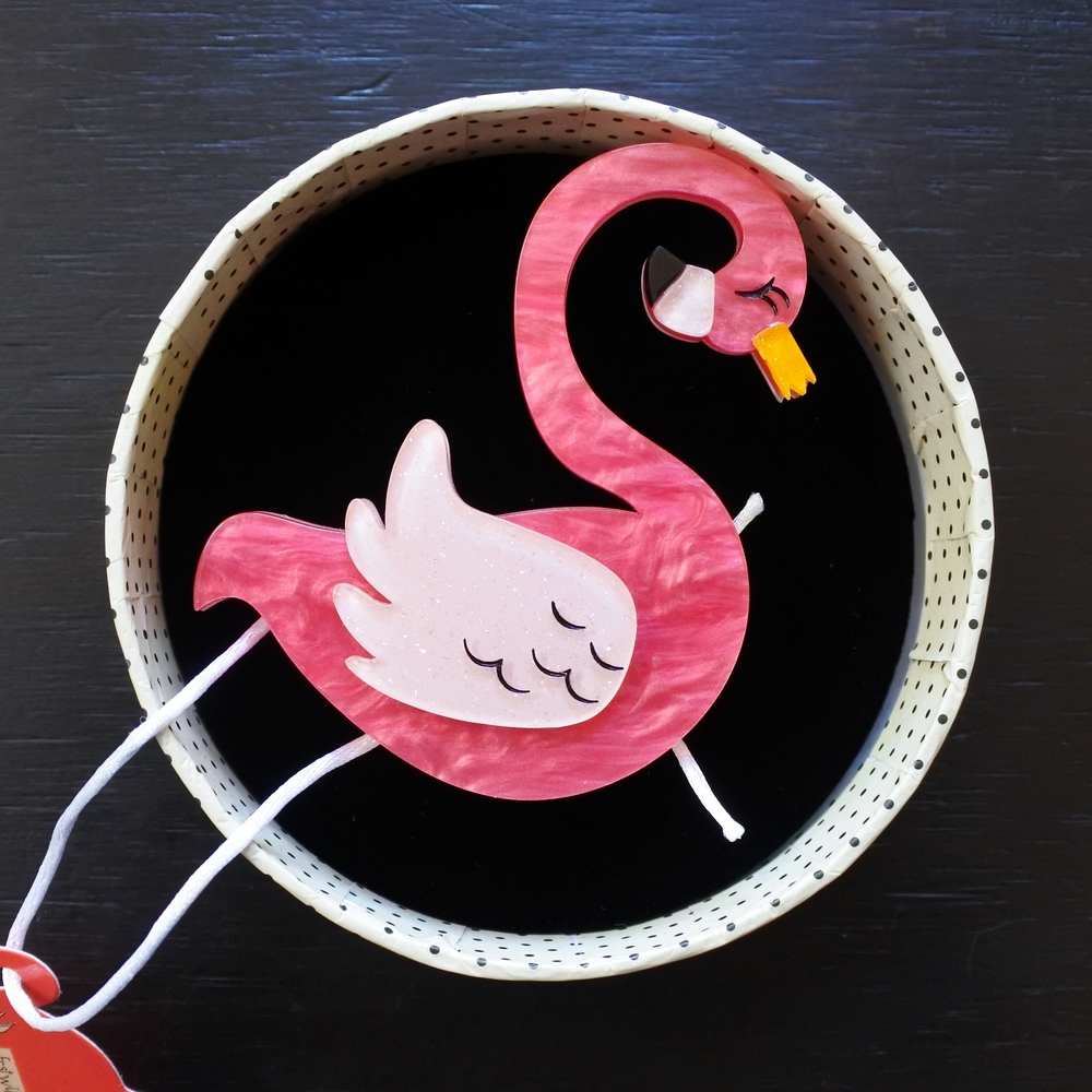 NWT Limited Edition Erstwilder Francie The Flamingo Brooch